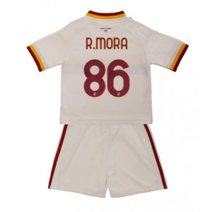 AS Roma Rodrigo Mora #86 Jalkapallovaatteet Lasten Vieraspeliasu 2026-27 Lyhythihainen (+ Lyhyet housut)